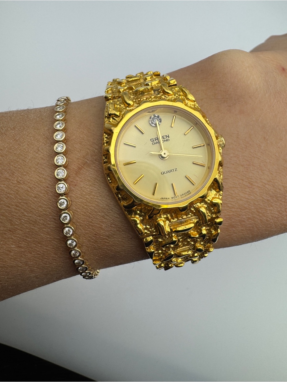 Vintage Gruen gold-tone quartz wristwatch